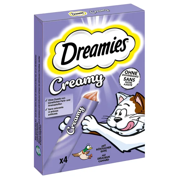 Dreamies Catisfactions Creamy Snacks - canard (4 x 10 g)