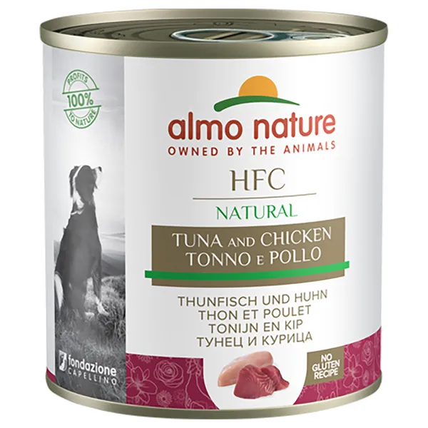 Lot Almo Nature HFC Natural 24 x  280 g / 290 g pour chien - thon, poulet (290 g)