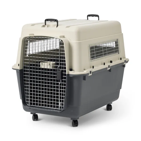 Cage de transport sur roulettes Feria - taille 6 (L), anthracite / beige