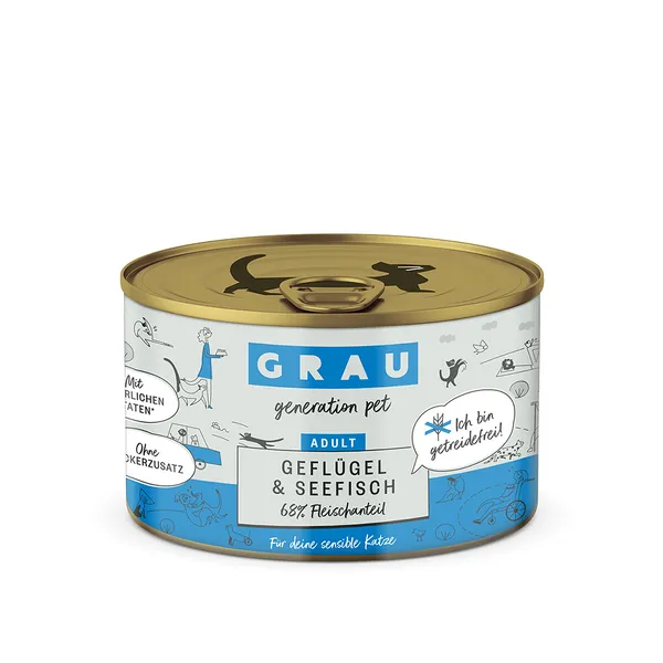 Lot Grau menu gourmand sans céréales 12 x 200 g pour chat - volaille, poisson