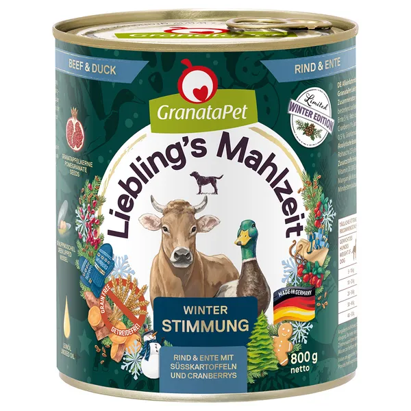 GranataPet Liebling's Mahlzeit Rêve d'hiver pour chien - bœuf & canard (6 x 800 g)