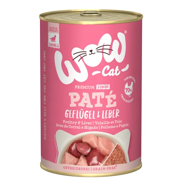 WOW Cat Junior 6 x 400 g pour chaton - volaille, foie