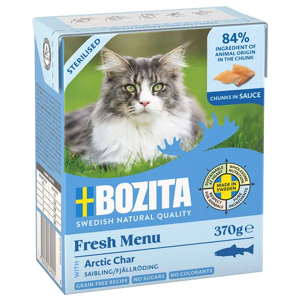 Bozita Tetra Bouchées en sauce 6 x 370 g pour chat - Sterilised omble arctique