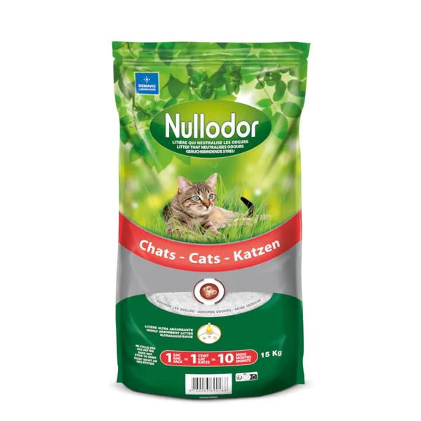 Litière de silice Nullodor pour chat - 15 kg