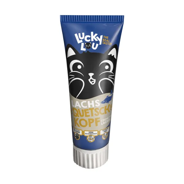Lucky Lou Crème au saumon en tube pour chat - 2 x 75 g