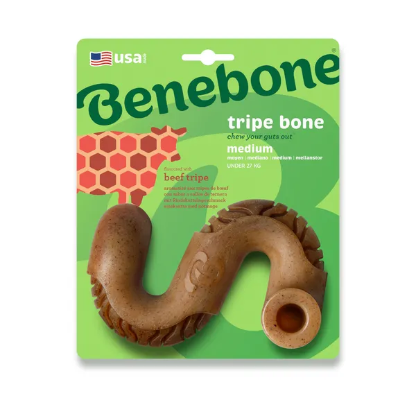 Benebone Tripe Bone M 15cm- (81005421039) (Jouets pour chat), Jouets pour chien