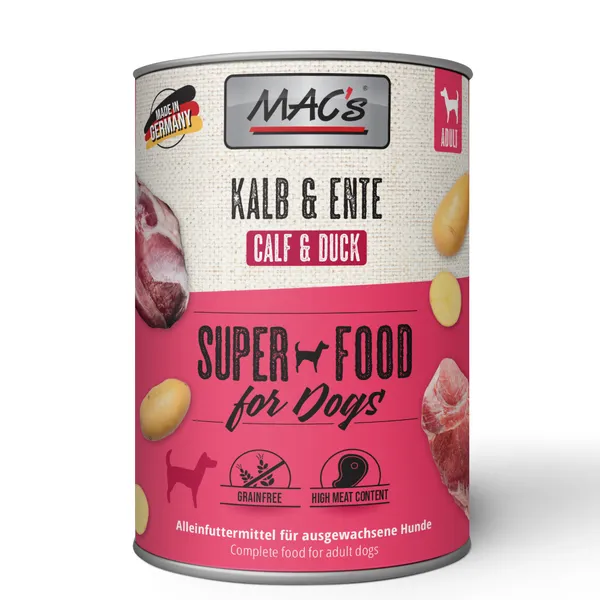 Paquet économique MAC's Adult Superfood 24 x 400 g - veau, canard