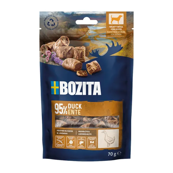 70g Bozita Meaty Bites canard friandises pour chiens