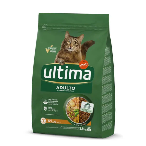 2,5kg Ultima Adult poulet - Croquettes pour chat