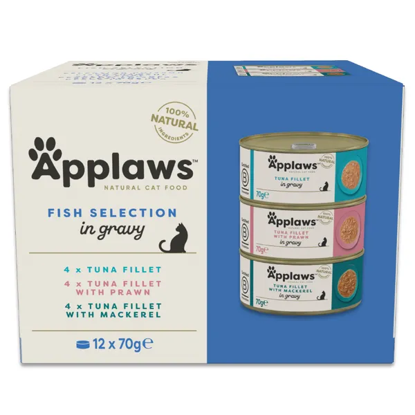 Lot économique : 12x70g Applaws Cat en sauce paquet mixte (3 sortes) nourriture pour chats humide