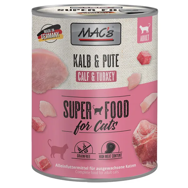 MAC's 12 x 800 g pour chat - veau, dinde