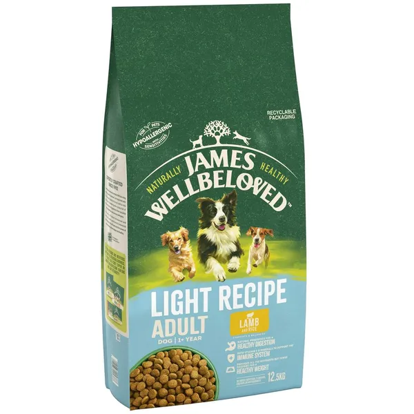 James Wellbeloved Light agneau, riz - Croquettes pour chien