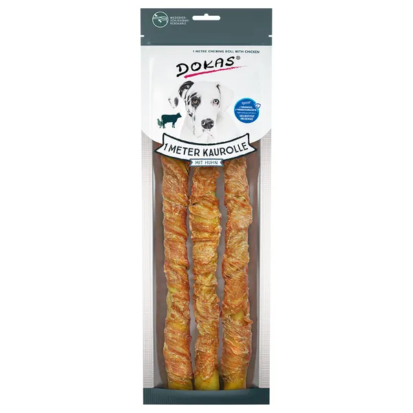 Mètre de bâtonnets fourrés poulet Dokas - Friandises pour chien