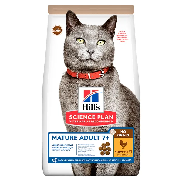 Mature Adult 7+ No Grain Hill's Science Plan, poulet - pour chat