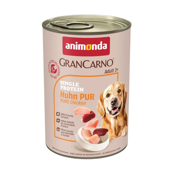 Adult Single Protein pur poulet Animonda GranCarno - Pâtée pour chien + 1 boîtes offertes !