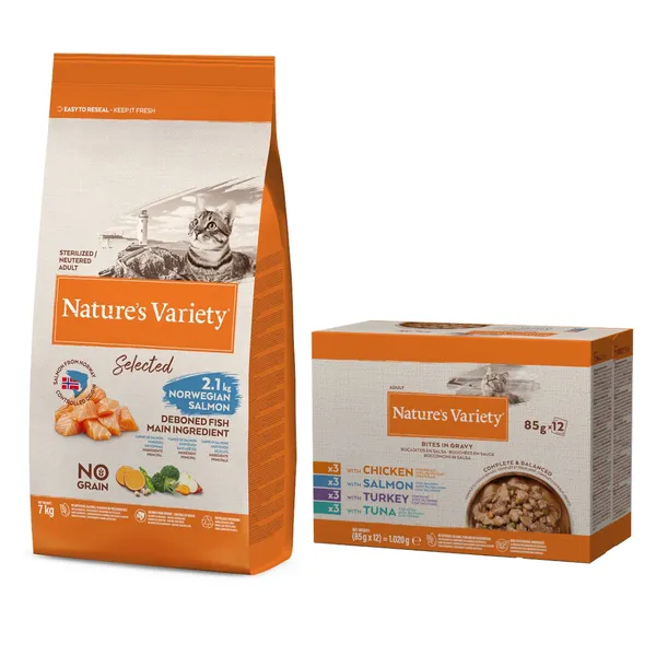 Nature's Variety Selected Sterilised saumon de Norvège - Croquettes pour chat