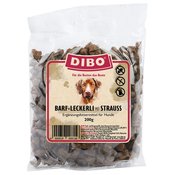 DIBO Friandises BARF à l'autruche - Friandises pour chien