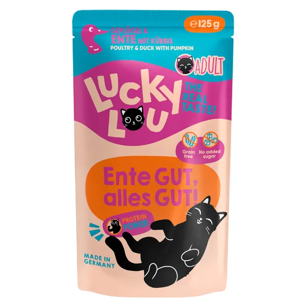 125g Lucky Lou adulte volaille & canard nourriture pour chat humide