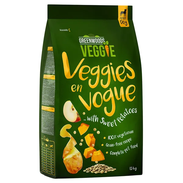 Greenwoods Veggie patates (douces), lentilles, pommes, potiron pour chien 1,5 kg