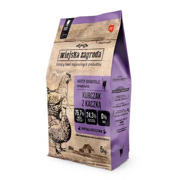 Wiejska Zagroda poulet, canard pour chat - 2 x 5 kg