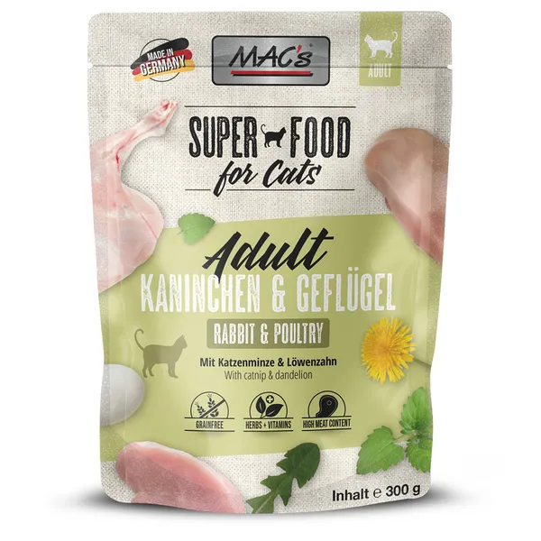 MAC´s Cat 6 x 300 g pour chat - lapin, volaille