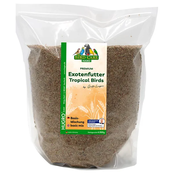 4 kg nourriture pour oiseaux exotiques Hugro, mélange de base, aliment pour oiseaux