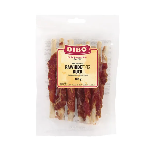 DIBO Bâtonnets de peau crue au canard - 100 g