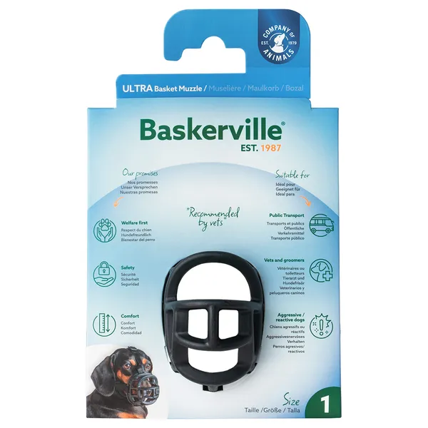 Muselière Baskerville Ultra 2.0 - taille 1 : yorkshire terrier, bichon maltais par exemple