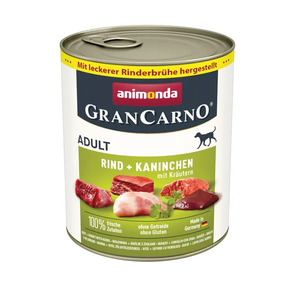 Lot animonda GranCarno Original 12 x 800 g pour chien - bœuf, lapin, fines herbes
