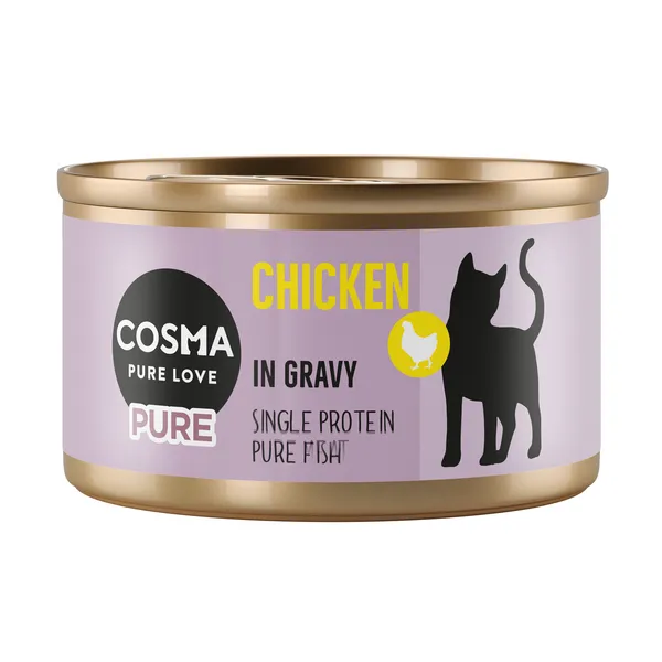 6x80g Cosma Pure poulet nourriture pour chats humide