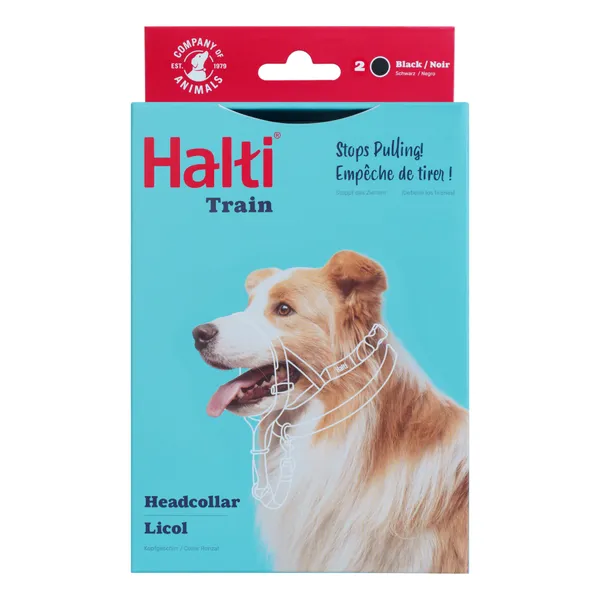 Licol Halti, noir pour chien - taille 2 : beagle, border collie, caniche par exemple