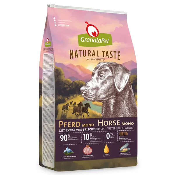 Lot économique : 2x 12kg GranataPet Natural Taste Monoprotéine Cheval nourriture sèche pour chiens