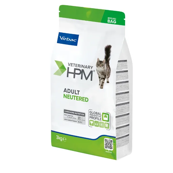 3kg Adult Neutered Veterinary HPM Virbac croquettes pour chat
