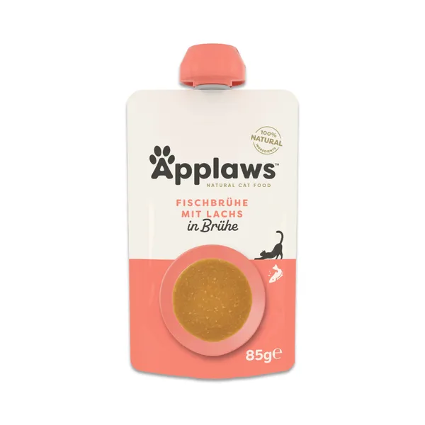 Lot économique : 24x85g Applaws Bouillon d'os saumon nourriture pour chats humide