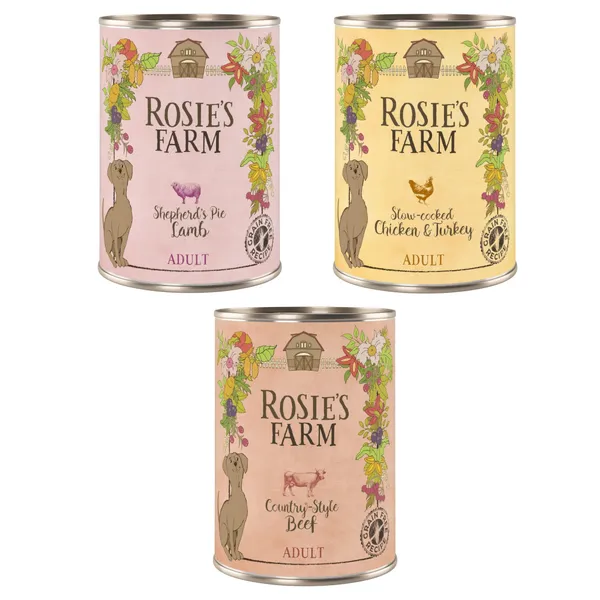 Rosie's Farm Adult lot mixte (3 variétés) - Pâtée pour chien