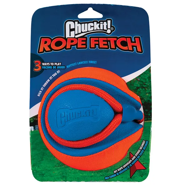 Balle Rope Fetch Chuckit taille L 14 cm de diamètre - Jouet pour chien