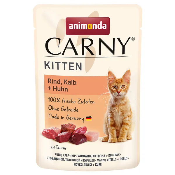 Kitten bœuf, veau, poulet Animonda Carny - Pâtée pour chat