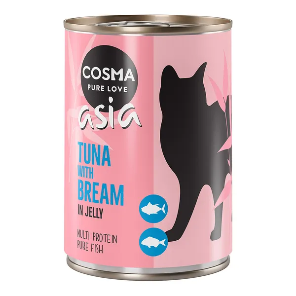 Cosma Thai/Asia en gelée thon, daurade - Pâtée pour chat