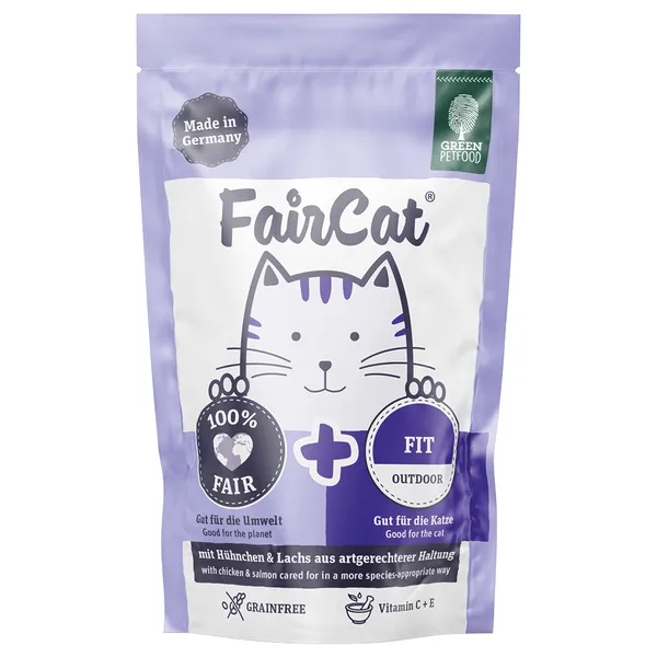 6x85g Fit Green Petfood FairCat sachets pour chat + 2 sachets offerts !