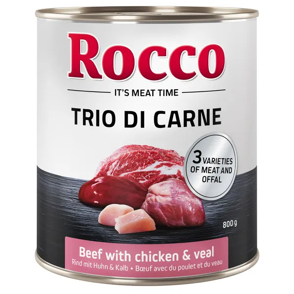 Rocco Classic Trio de viandes bœuf, poulet, veau - Pâtée pour chien