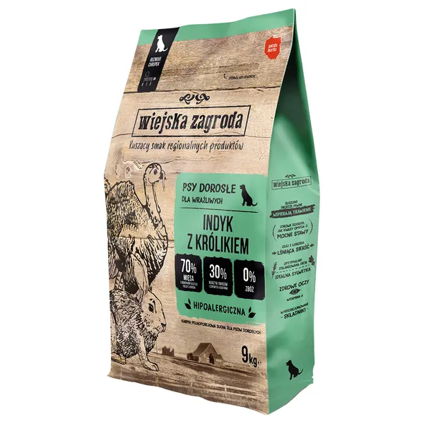 Wiejska Zagroda dinde, lapin pour chien - 2 x 9 kg