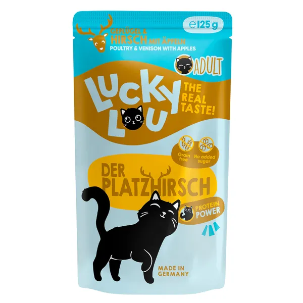 125g Lucky Lou adulte volaille & cerf nourriture pour chat humide