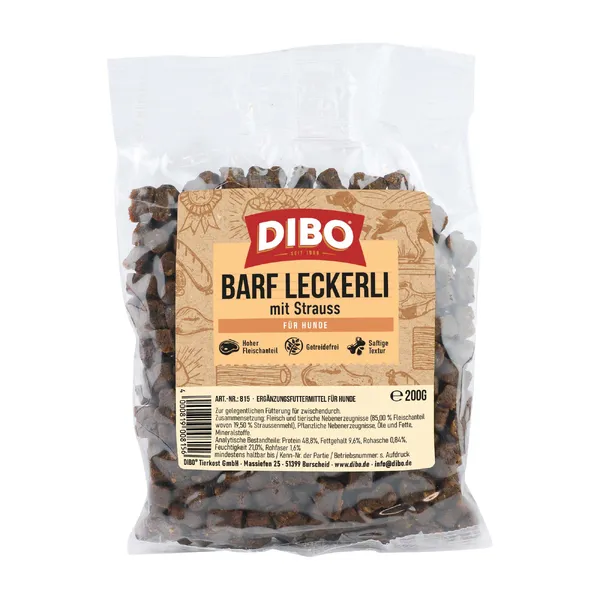 DIBO Friandises BARF à l'autruche - Friandises pour chien