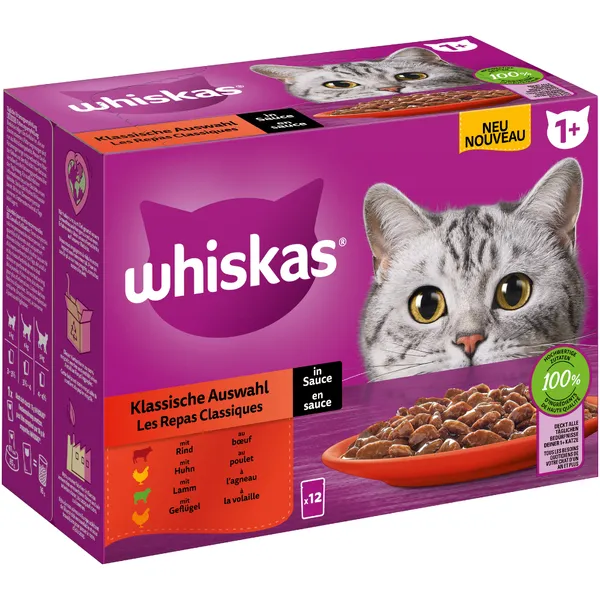 Whiskas Multipack 1+ Sélection classique en sauce 12x85 g