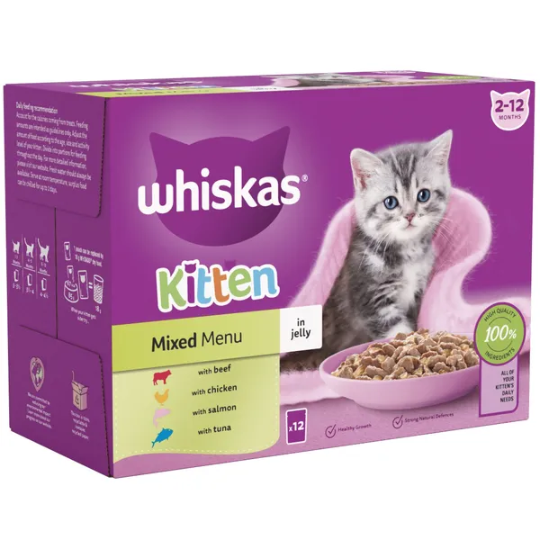 Mégapack Whiskas Junior 48 x 85 g pour chaton - Sélection mixte en gelée