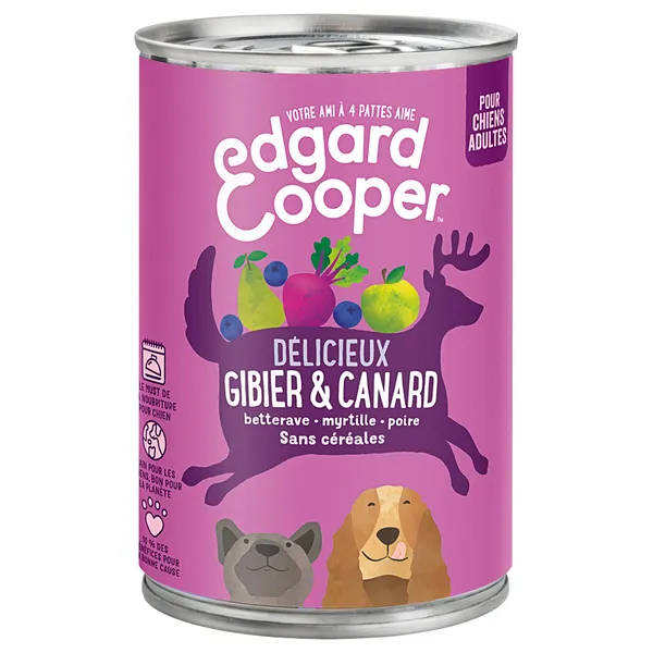 Edgard & Cooper Adult sans céréales gibier, canard - Pâtée pour chien