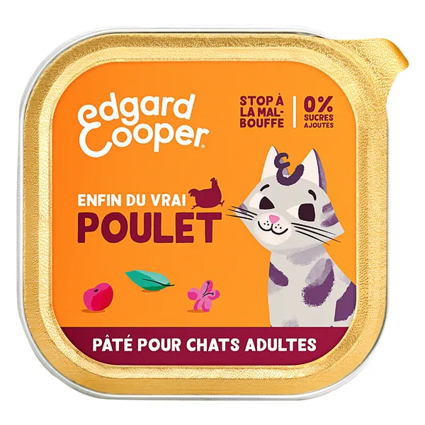 Edgard & Cooper Adult Pâté sans céréales poulet - Pâtée pour chat