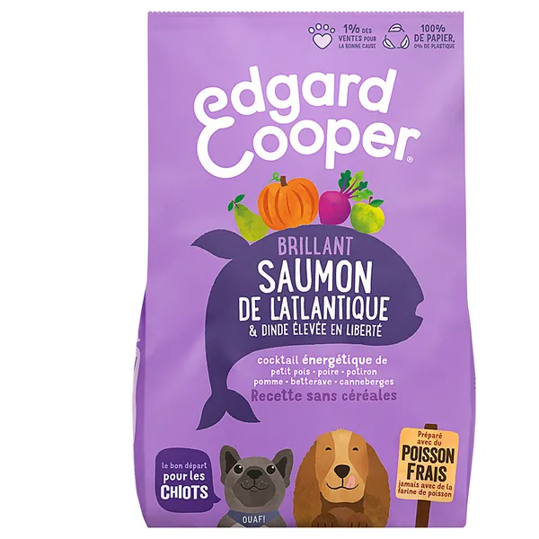 Edgard & Cooper Puppy saumon, dinde sans céréales - Croquettes pour chien