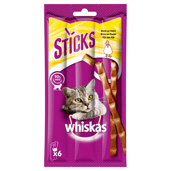Whiskas Sticks 14 x 36 g pour chat - riches en poulet