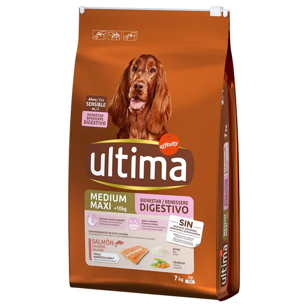 Lot Ultima pour chien x 2 - Medium / Maxi Sensitive saumon (2 x 7 kg)